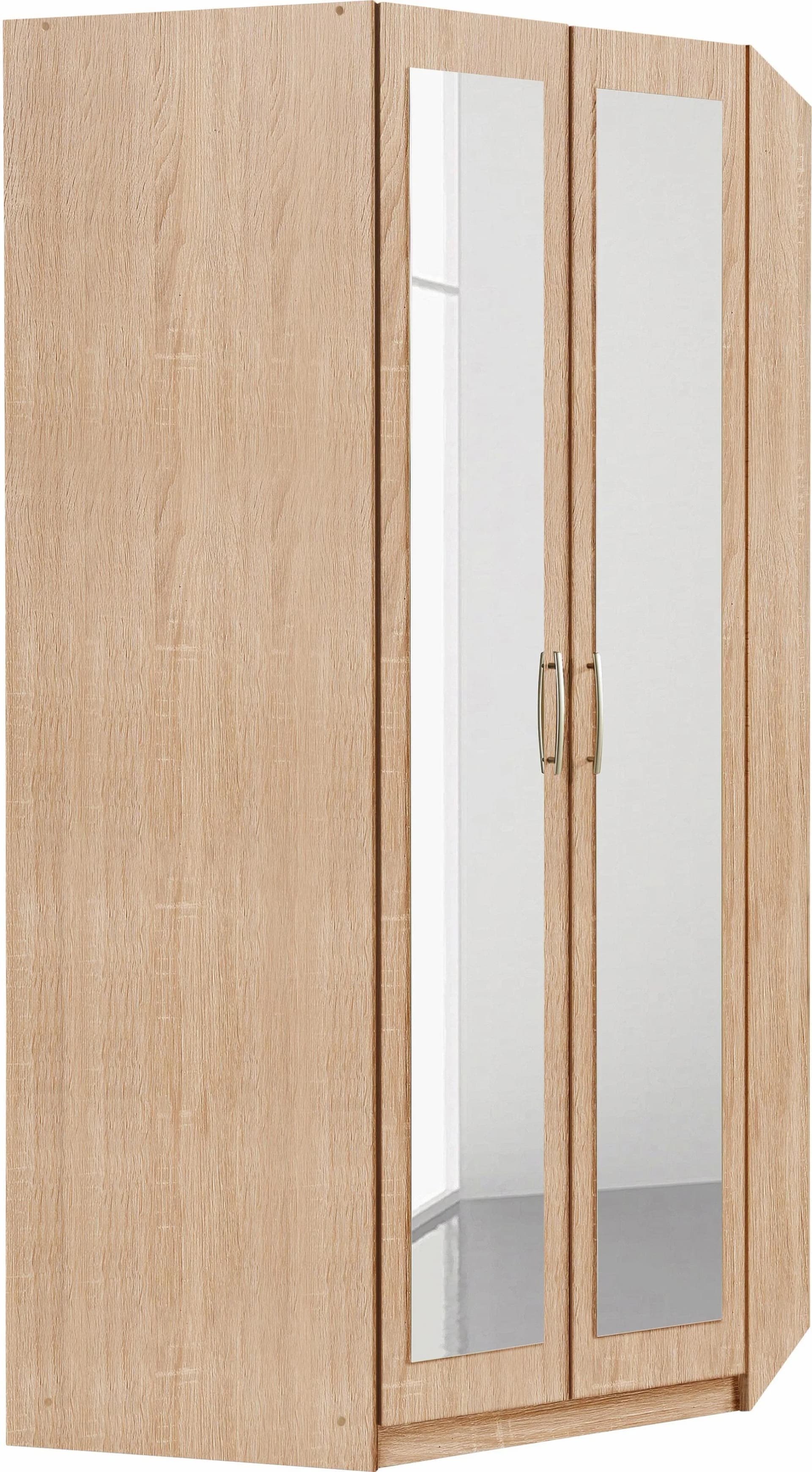 Eckkleiderschrank PRIESS Husum Braun mit Spiegel