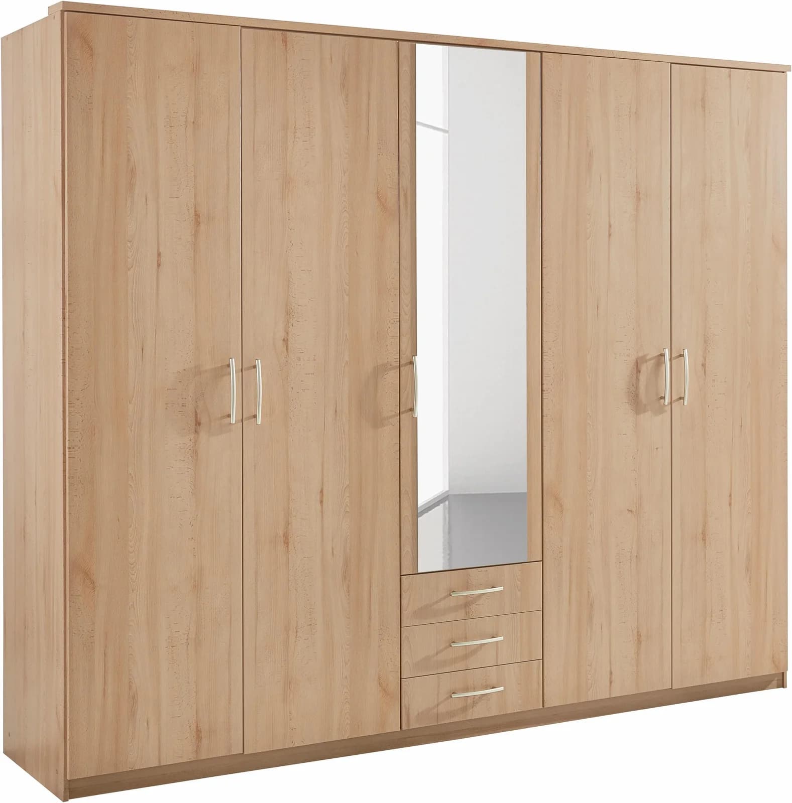Kleiderschrank PRIESS Husum 5-türig Braun Holzwerkstoff