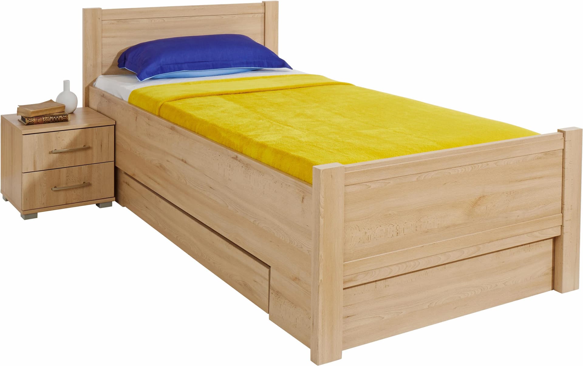 Priess Bett Husum Rahmenbett mit Schubkästen Braun