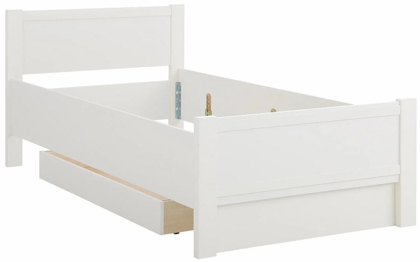 Priess Bett Husum Rahmenbett Weiß mit Schubkästen - Bild 3