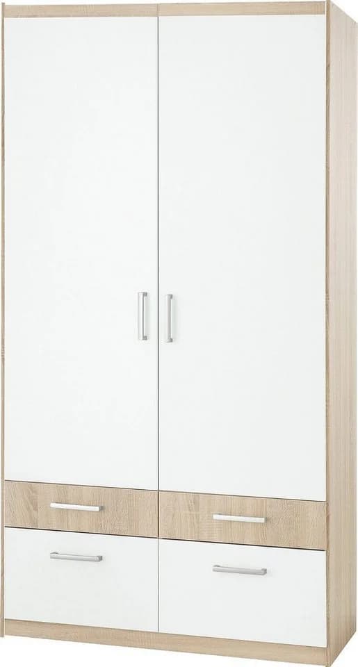 Kleiderschrank PRIESS Weiß Modern Holzwerkstoff
