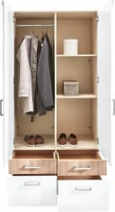 Kleiderschrank PRIESS Weiß Modern Holzwerkstoff Bild 3