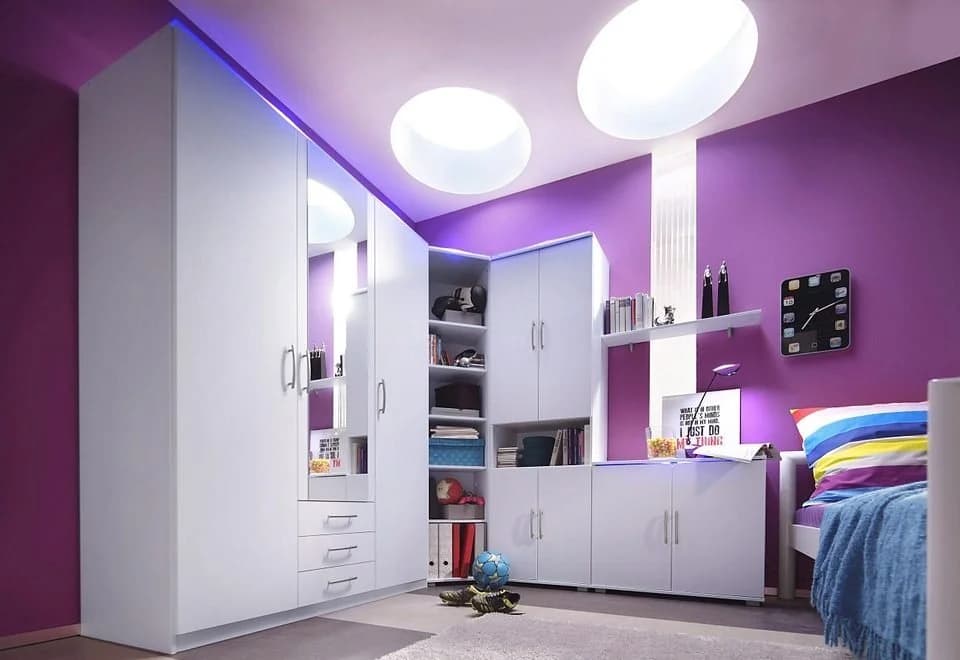 priess Jugendzimmer-Set 5-tlg. Weiß mit LED-Beleuchtung