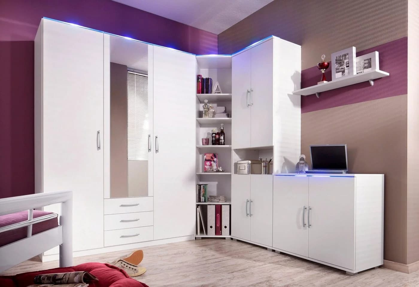priess Jugendzimmer-Set 5-tlg. Weiß mit LED-Beleuchtung - Bild 2