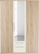 Kleiderschrank PRIESS Weiß 3-türig Holzwerkstoff Bild 1