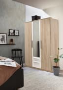 Kleiderschrank PRIESS Weiß 3-türig Holzwerkstoff Bild 2