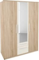 Kleiderschrank PRIESS Weiß 3-türig Holzwerkstoff Bild 3