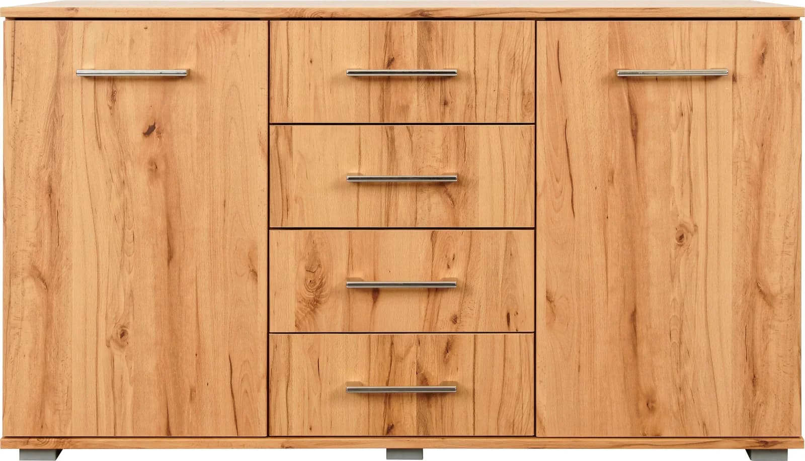 Kombikommode PRIESS Lindau Beige Silber 4 Schubladen 2 Türen