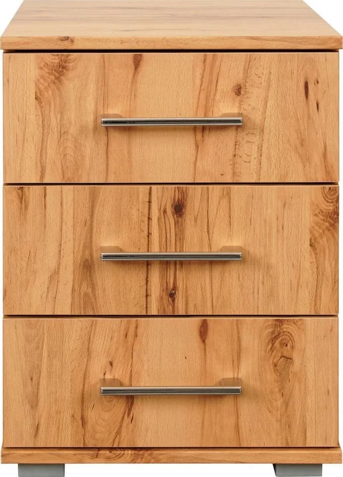 Nachtkommode PRIESS Lindau 3 Schubladen Beige Silber - Bild 2