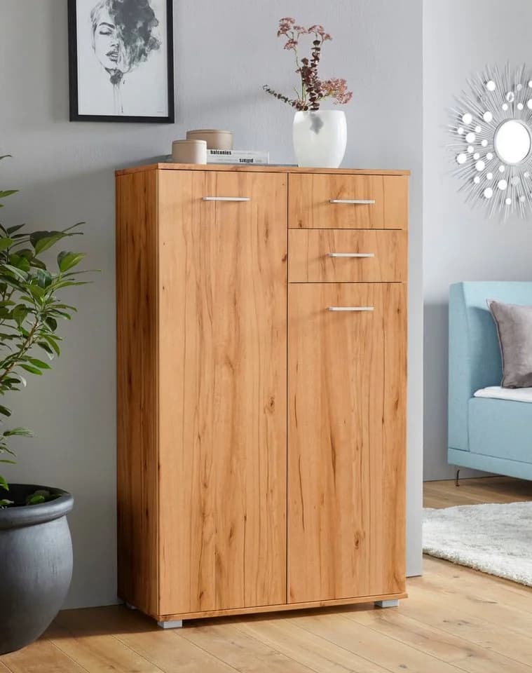 Kombikommode PRIESS Beige Holzwerkstoff mit Schubladen und Türen - Bild 2
