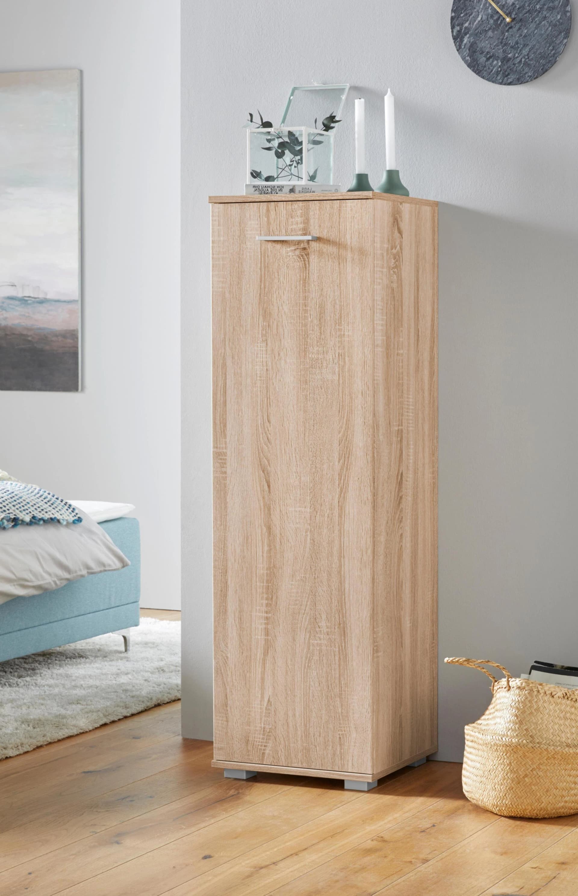 Hochkommode PRIESS Braun Holzwerkstoff Sideboard mit 3 Böden