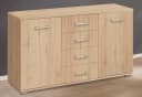 Kombikommode PRIESS braun 4 Schubladen 2 Türen Holzwerkstoff Bild 2