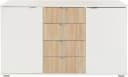 Kombikommode PRIESS Weiß Modern 2 Türen 4 Schubkästen Bild 1