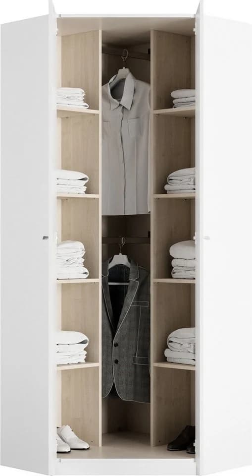 Eckkleiderschrank PRIESS Saragossa Weiß 193cm - Bild 5