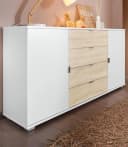 Sideboard PRIESS Weiß Modern Mit 4 Schubkästen Bild 4