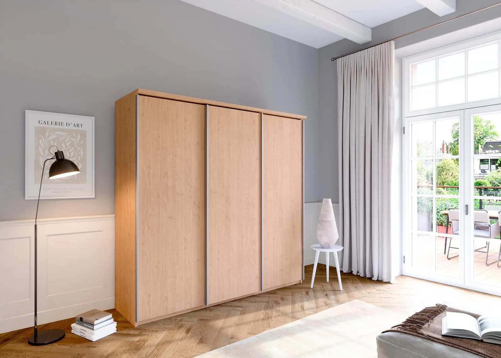 Schwebetürenschrank PRIESS Arnsberg Livorno Buche 3 Türen