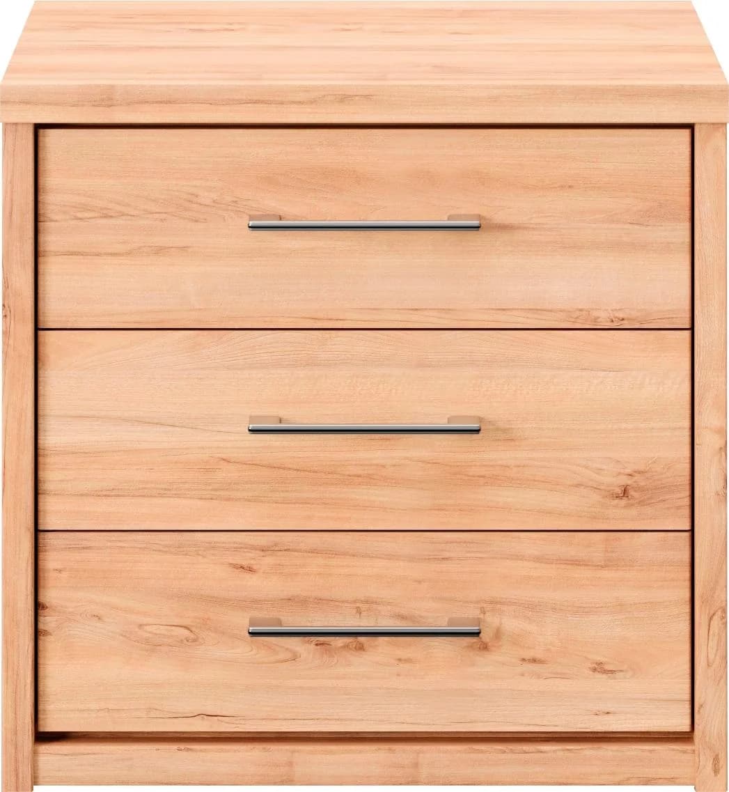 Nachtkommode PRIESS Arnsberg 3 Schubladen Braun Holzoptik