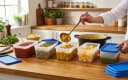 EUROHOME Gefrierdosen Set 5-tlg. 0,75L Kunststoff Weiß Bild 3