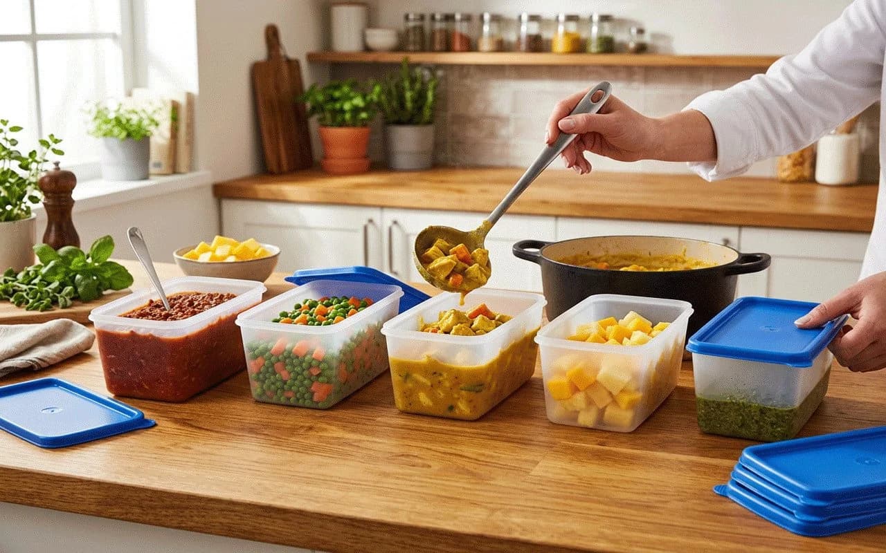 EUROHOME Gefrierdosen Set 5-tlg. 0,75L Kunststoff Weiß - Bild 3