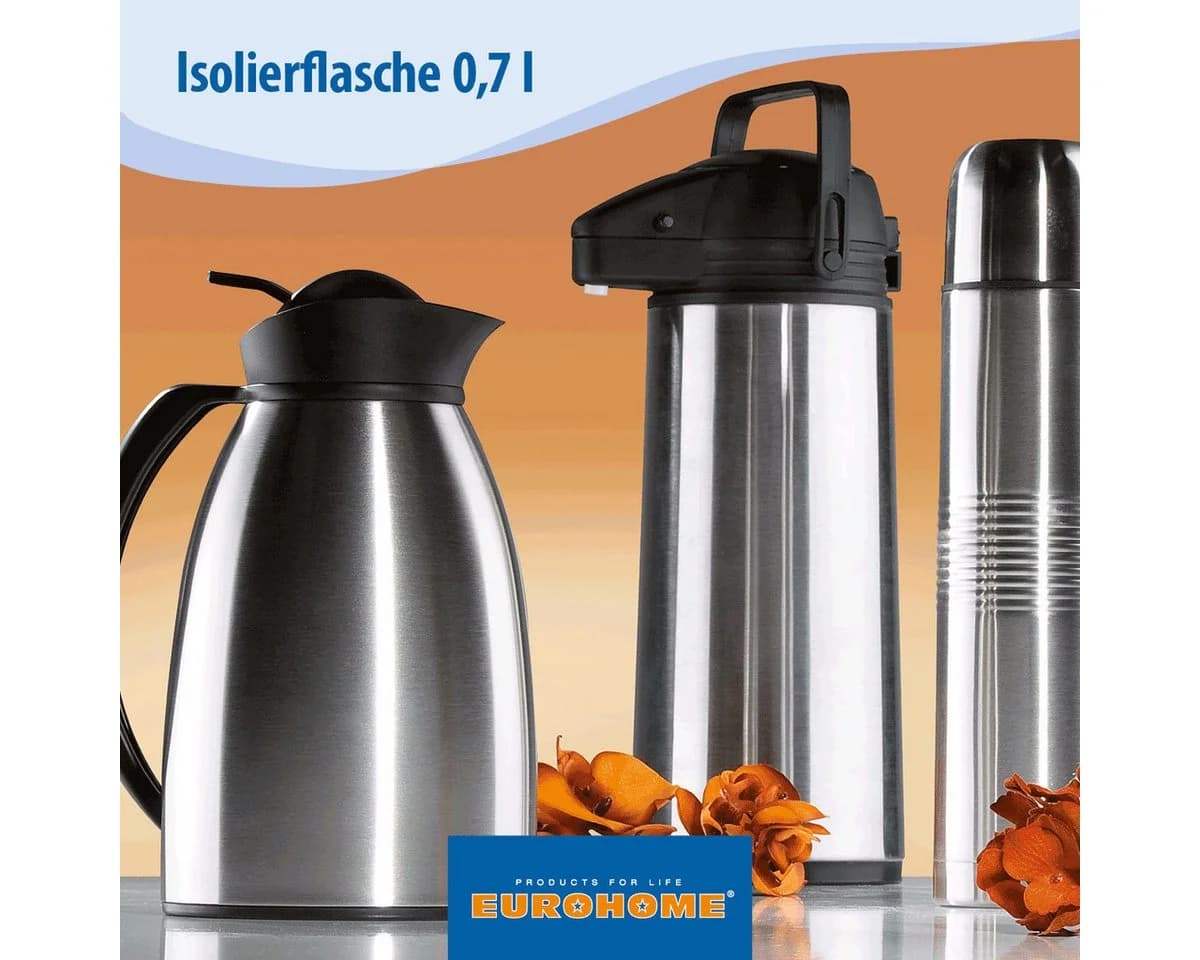 EUROHOME Isolierkanne Edelstahl Rostfrei Satin-Finish 0,7 l - Bild 5