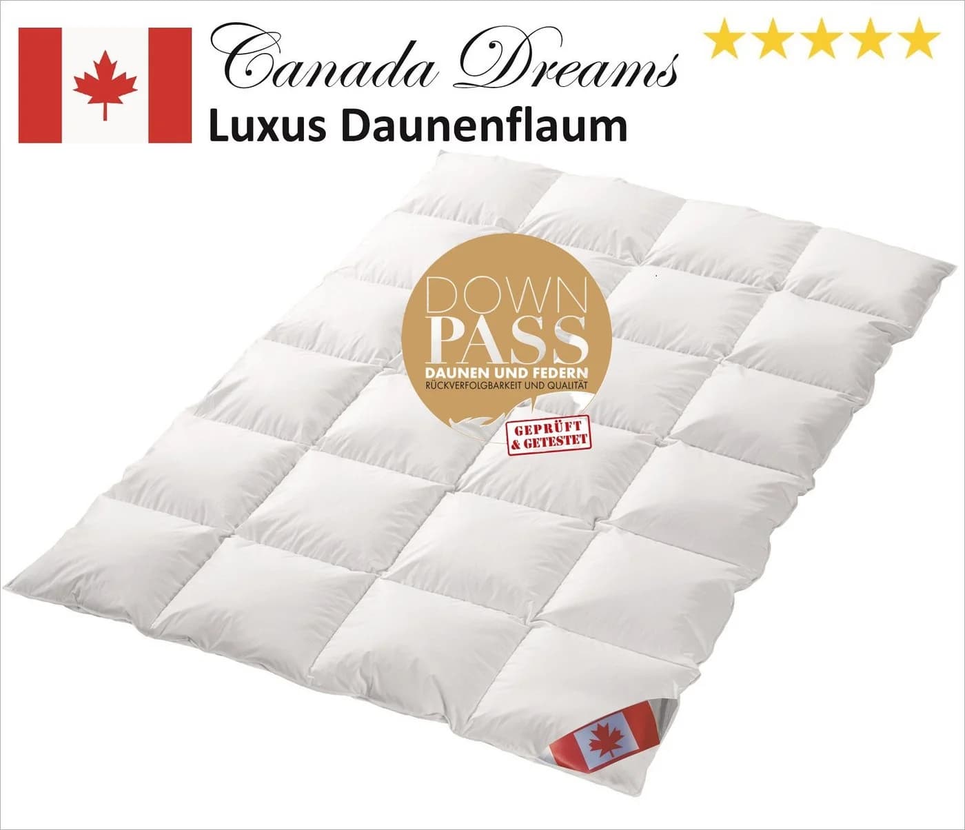 Canada Daunenbettdecke Luxus Übergangsdecke 90% Daunen Weiß - Bild 2