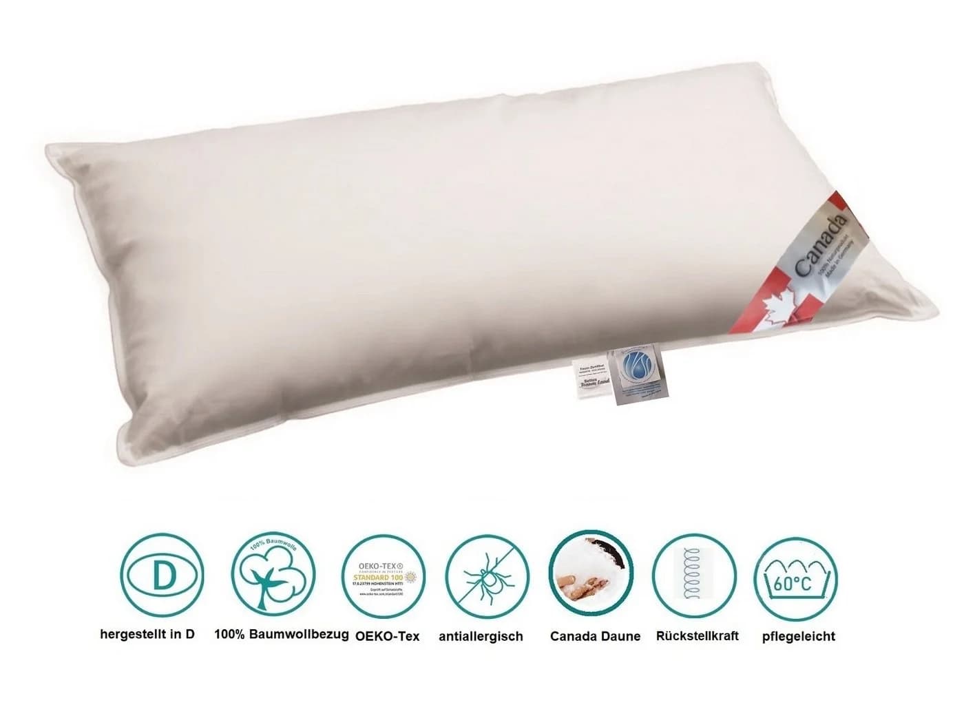 Canada Daunenkissen DAC-Plus mit Daune und Air-O-Cell Stäbchen