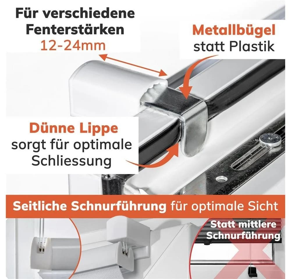 Foxx Plissee Klemmfix Weiß Blackout - Bild 3