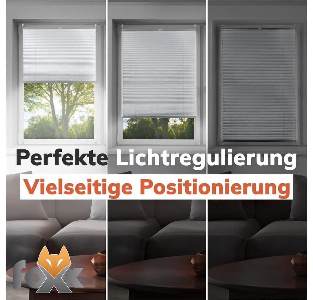 Foxx Plissee Klemmfix Weiß Blackout - Bild 5
