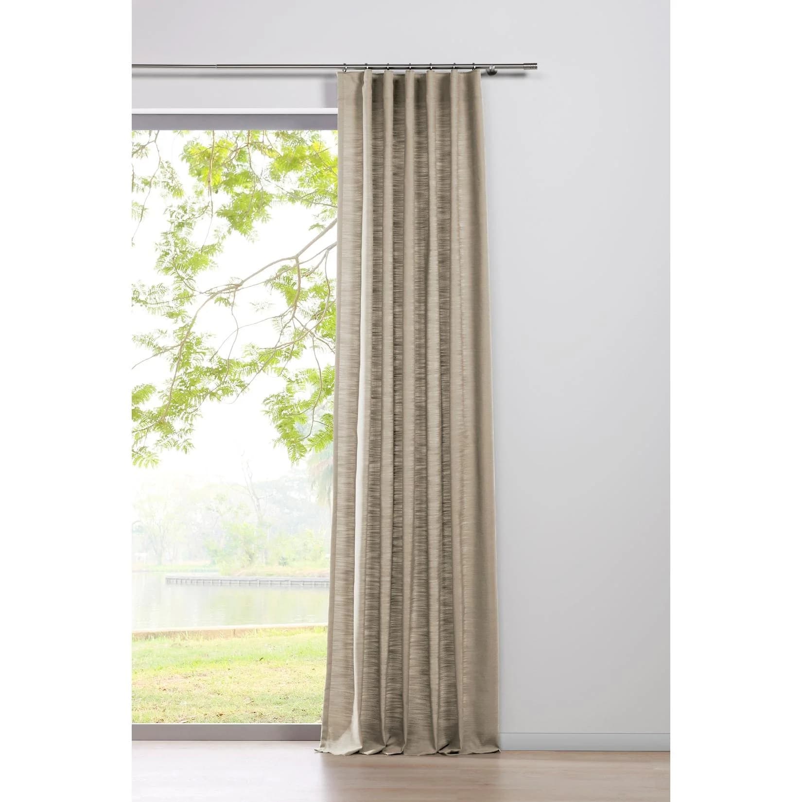 Ondeco Schlaufenschal Balance Gardinen Blickdicht Vorhang Schlafzimmer 1er Set Beige