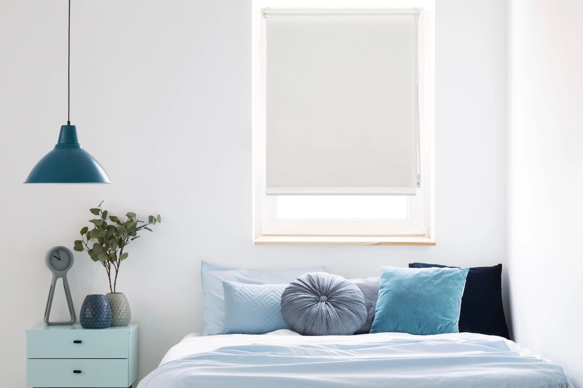 MYDECO Seitenzugrollo Win Weiß Klemmfix Polyester