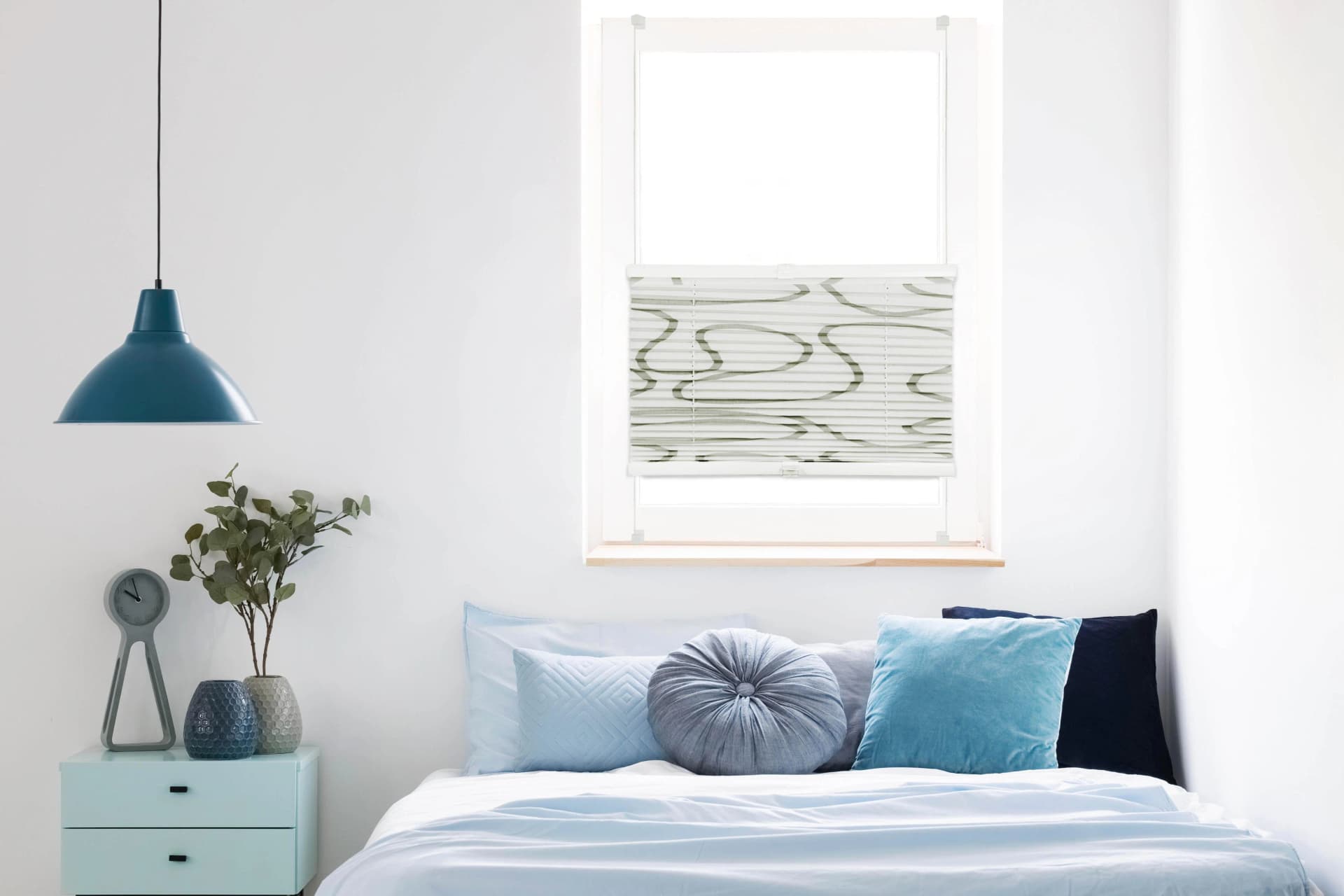 Plissee MYDECO Free Move Grau Taupe Weiß 100x130 cm