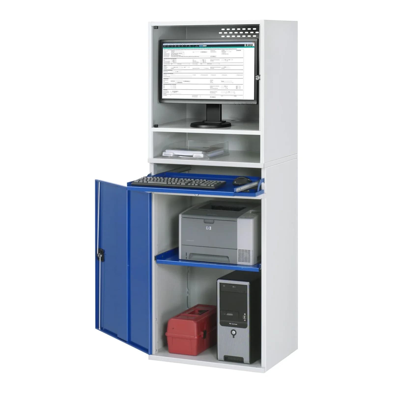 Rau Computer-Schrank 65 mit Monitorgehäuse