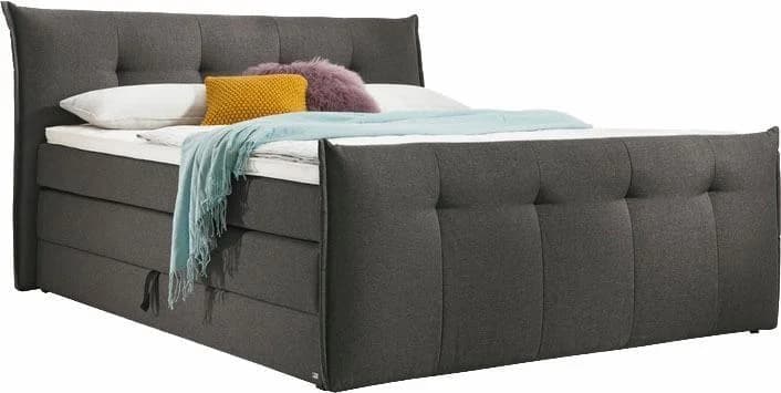 Set One by Musterring Boxspringbett Florida Anthrazit mit Bettkasten