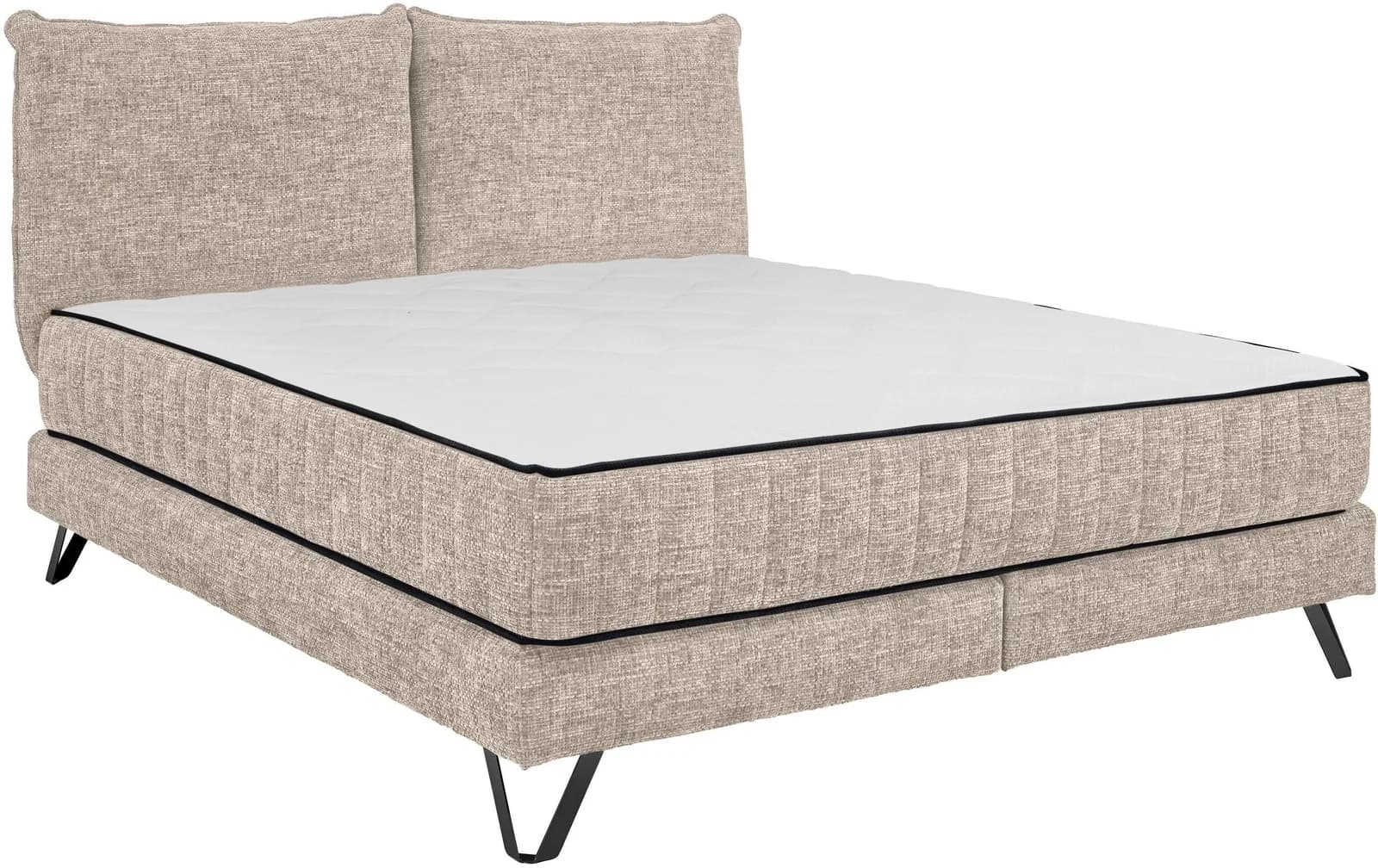 Boxspringbett Baldwin Duo-Matratze H3/H4 180x200 cm Braun