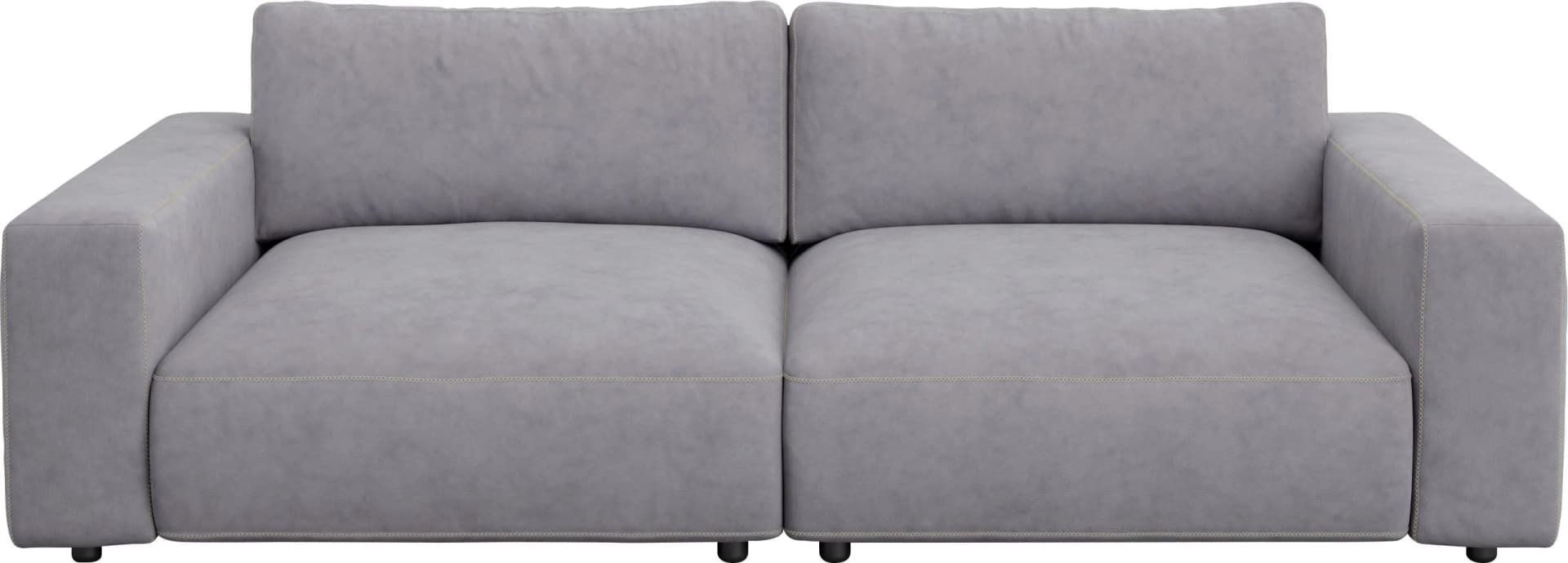 Big-Sofa MUSTERRING LUCIA Silber Microfaser CRONA