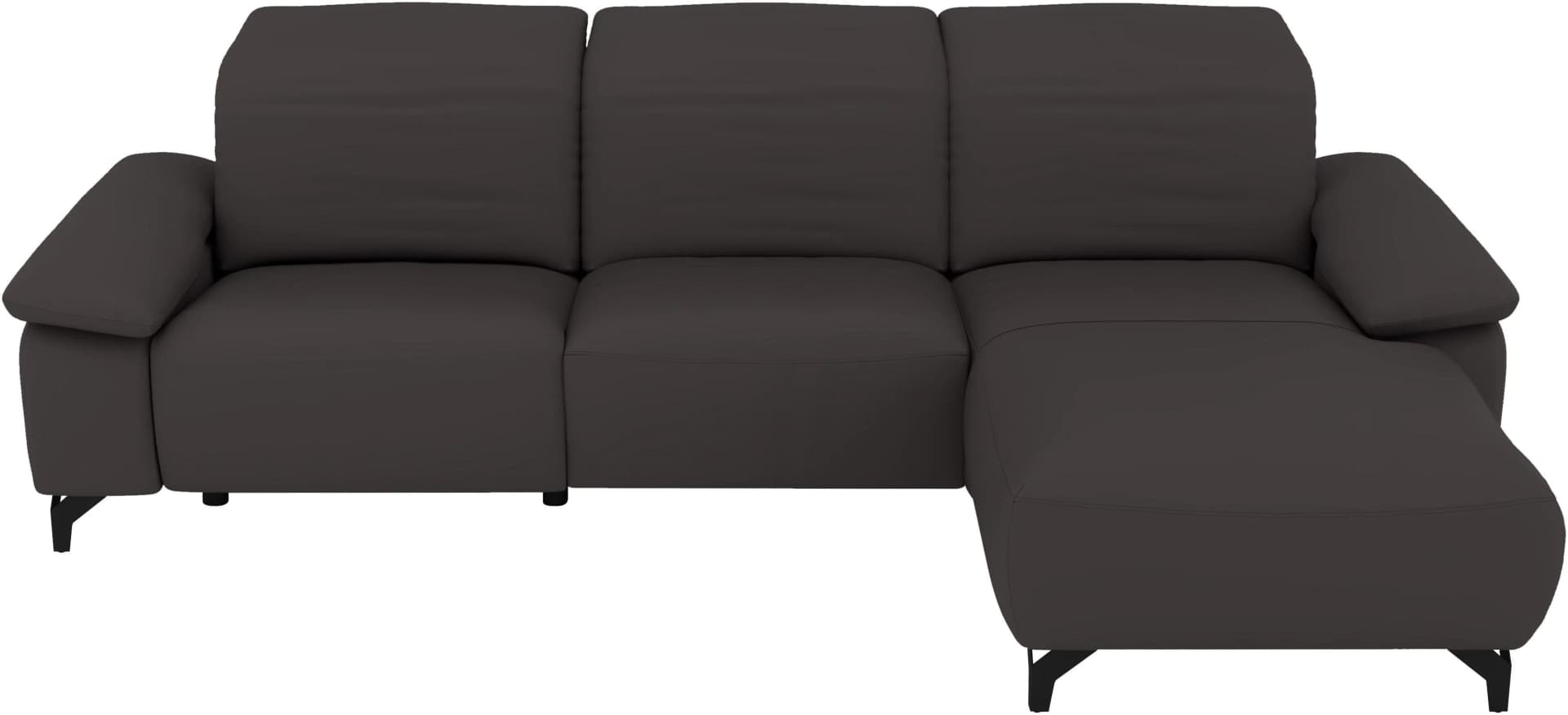 MUSTERRING Ecksofa MR370 Braun 100% Leder Relaxfunktion