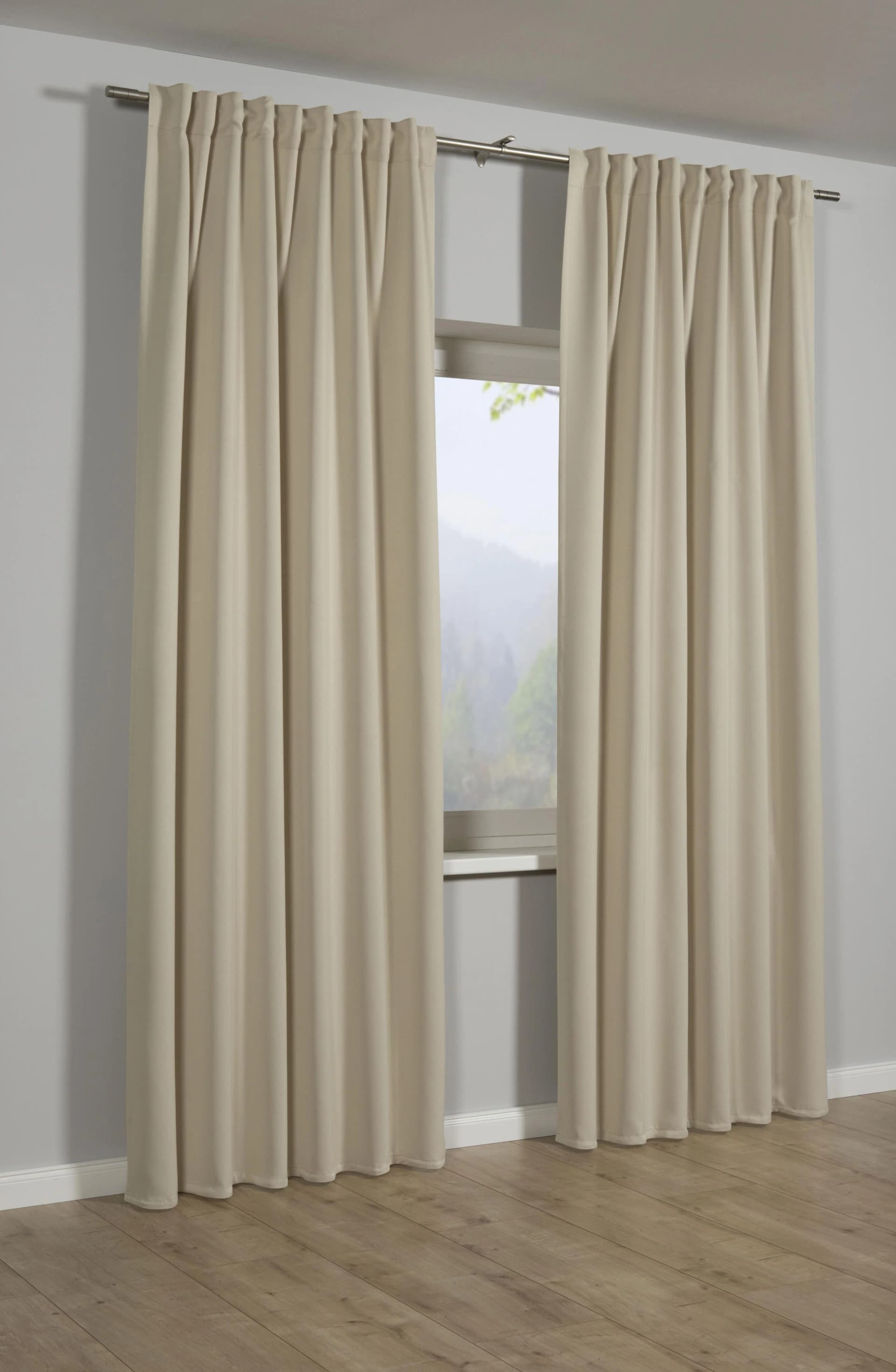 SEHLBACH Gardine Schal Dimout Uni Beige Polyester
