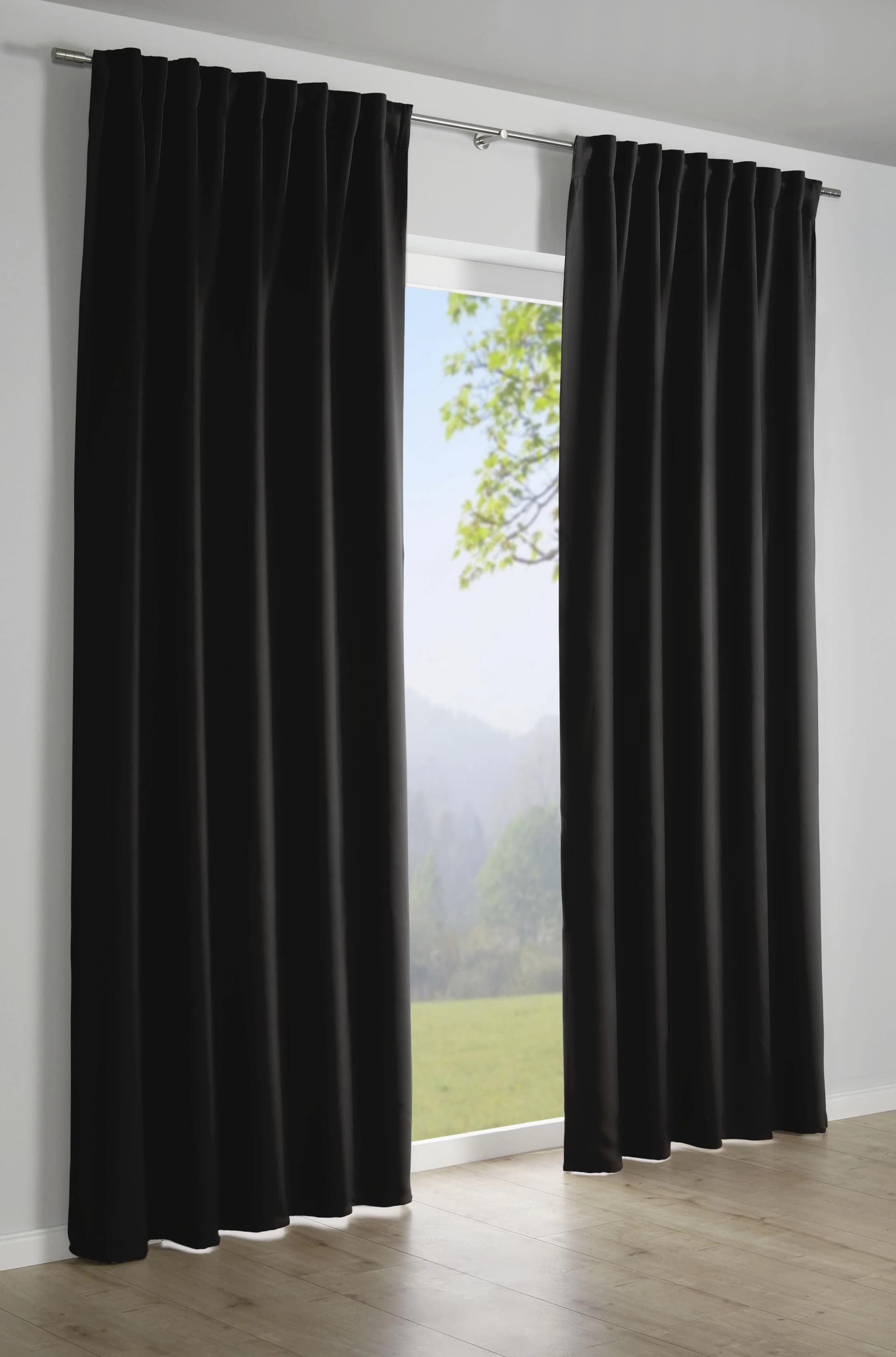 Gardine SEHLBACH "Schal Dimout Uni" Gr. 2 Schwarz
