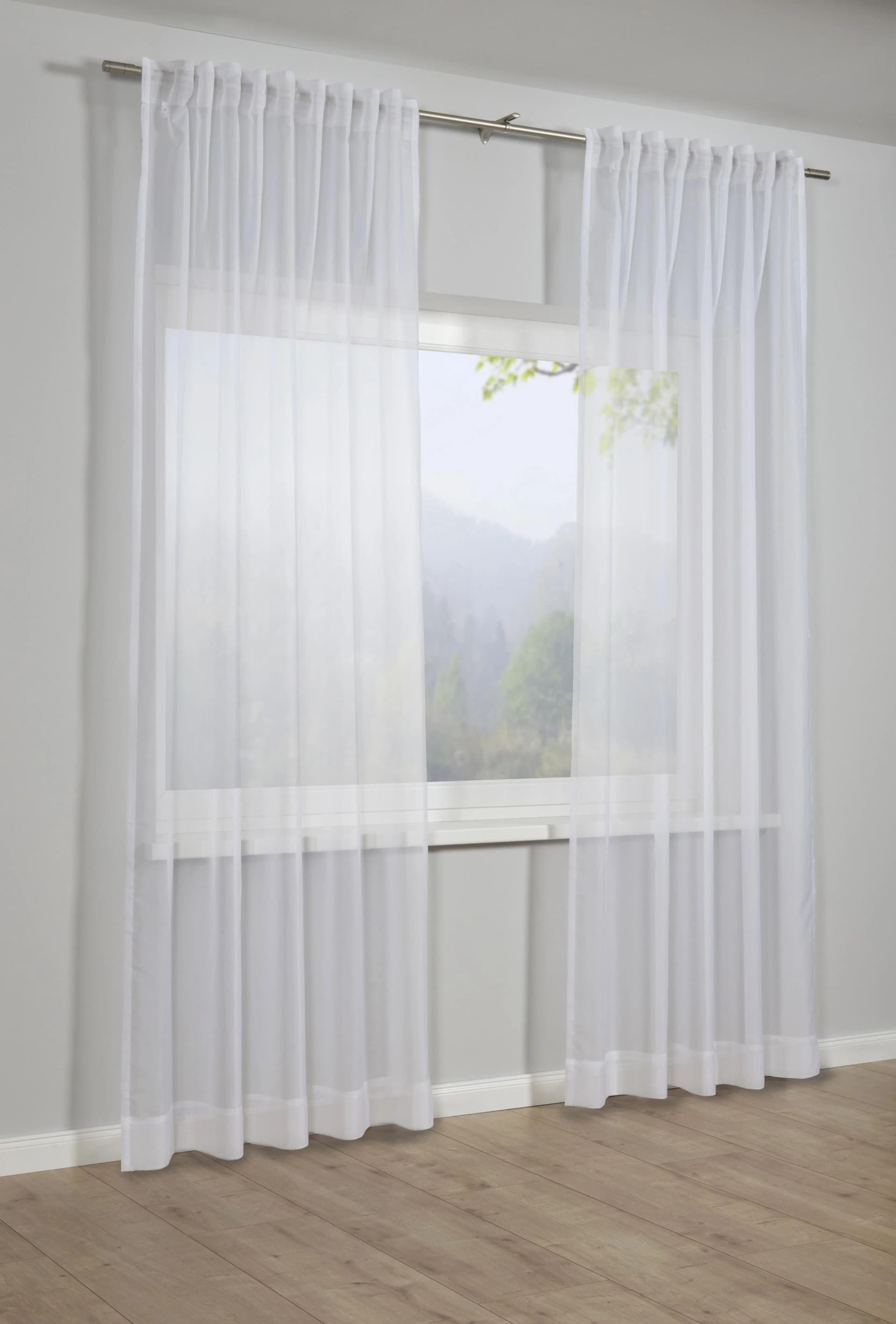 SEHLBACH Gardine Weiß Voile mit Schlaufen