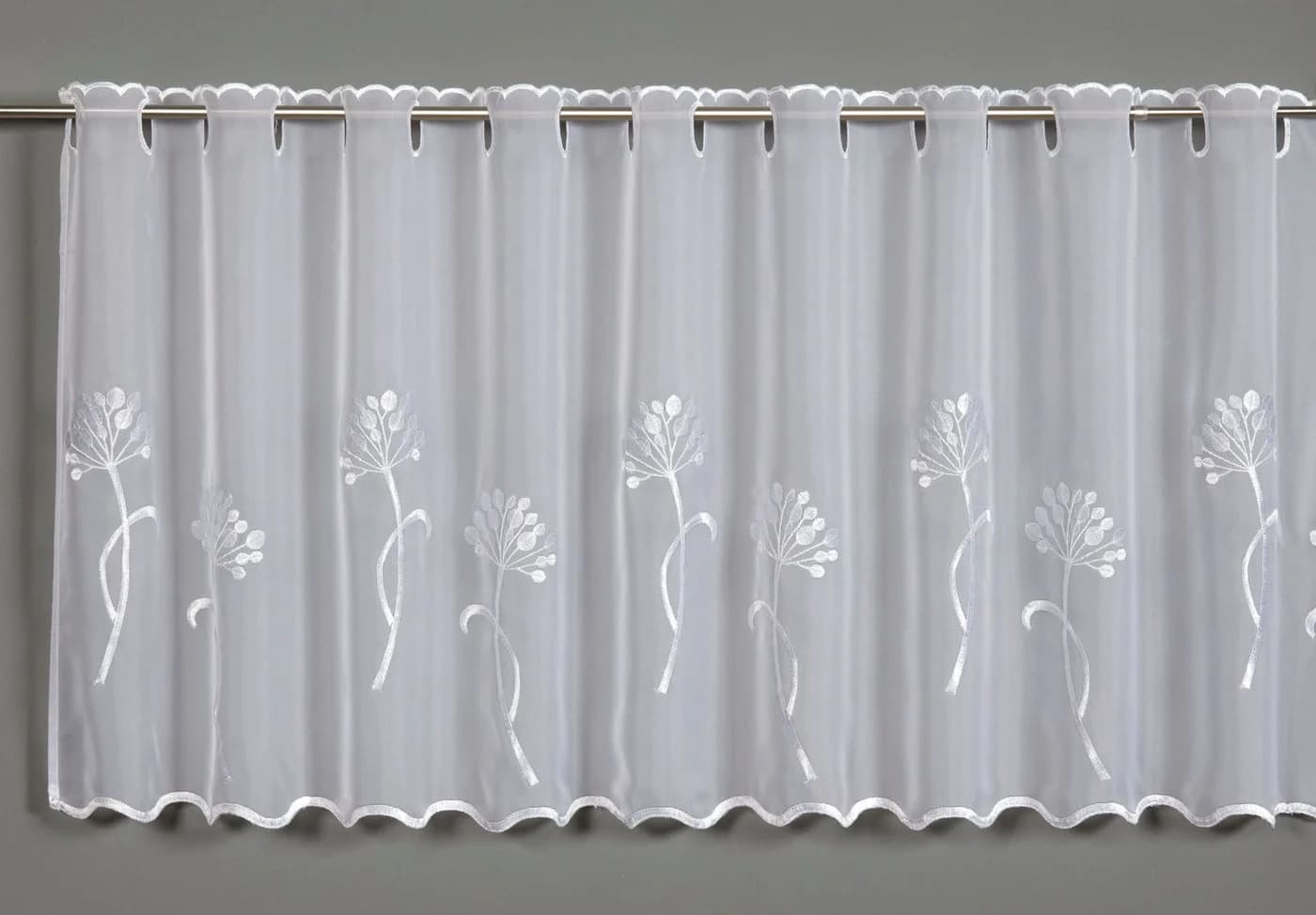 SEHLBACH Bistrogardine Weiß mit Floraler Stickerei