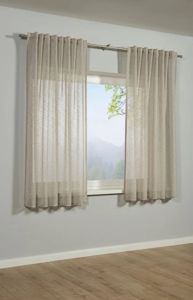 SEHLBACH Gardine Beige Leinenoptik mit verdeckten Schlaufen - Bild 2