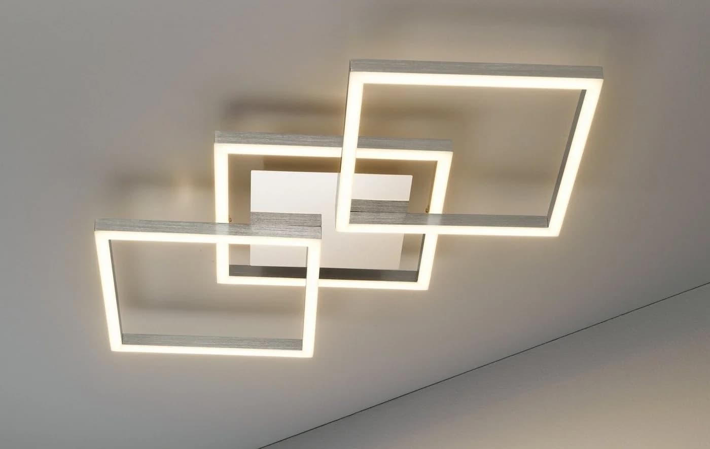 casa NOVA LED Deckenleuchte JALU 3-flammig Silber Aluminium Dimmbar