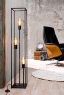 casa NOVA Stehlampe HAMPER Schwarz Metall Fußschalter Bild 1