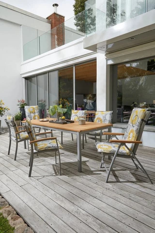 Outdoor Gartenstuhl SYLT Grau Aluminium Stapelstuhl - Bild 5