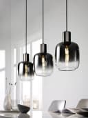 casa NOVA Pendelleuchte SVENJA 3-flammig Schwarz Metall Rauchglas Bild 2