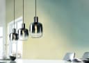 casa NOVA Pendelleuchte SVENJA 3-flammig Schwarz Metall Rauchglas Bild 3