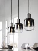 casa NOVA Pendelleuchte SVENJA 3-flammig Schwarz Metall Rauchglas Bild 4