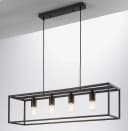 casa NOVA Hängeleuchte HAMPER 4-flammig Schwarz Metall Bild 1
