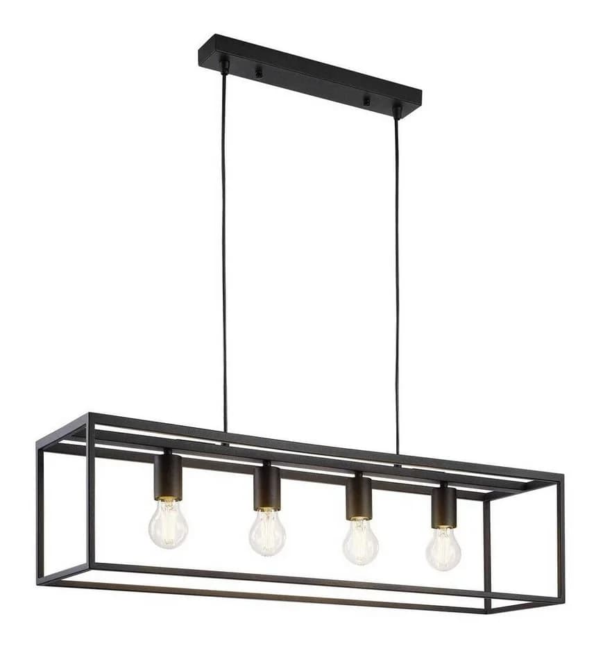 casa NOVA Hängeleuchte HAMPER 4-flammig Schwarz Metall - Bild 2