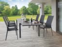 Outdoor Gartentisch LIVORNO Ausziehbar Anthrazit Aluminium Sicherheitsglas Bild 3